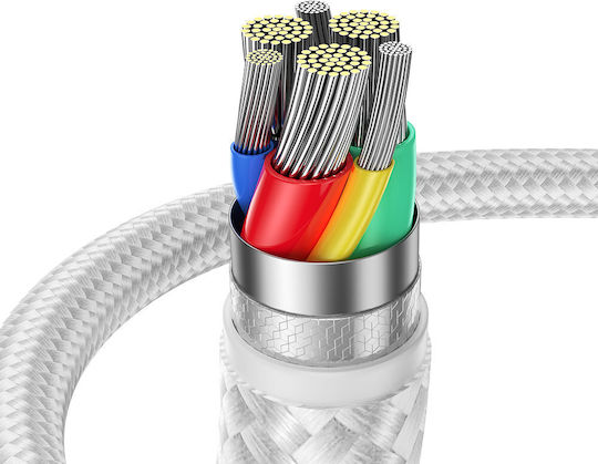 Joyroom S-UC027A9 Braided USB 2.0 Cable USB-C male - USB-A White 1.2m