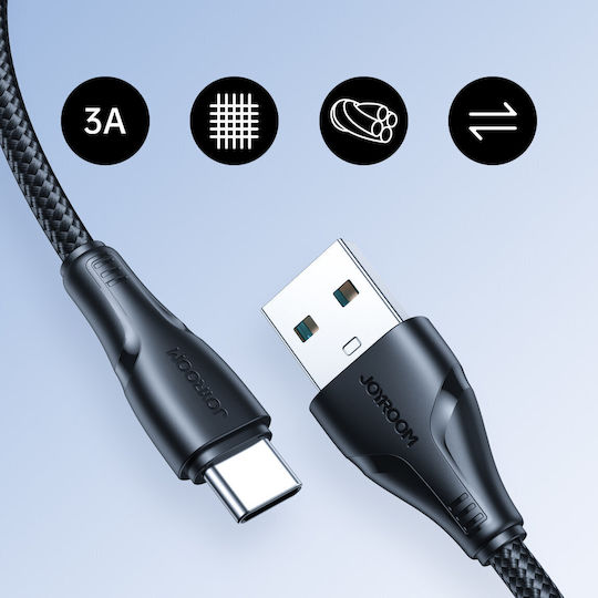 Joyroom S-UC027A9 Braided USB 2.0 Cable USB-C male - USB-A Black 0.25m