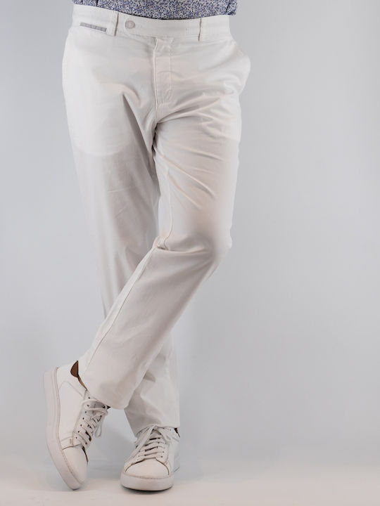 Guy Laroche Herrenhose Chino Elastisch Weiß