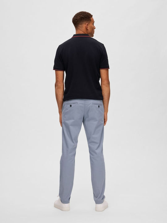 Selected Men's Trousers Chino Elastic in Slim Fit Light Blue