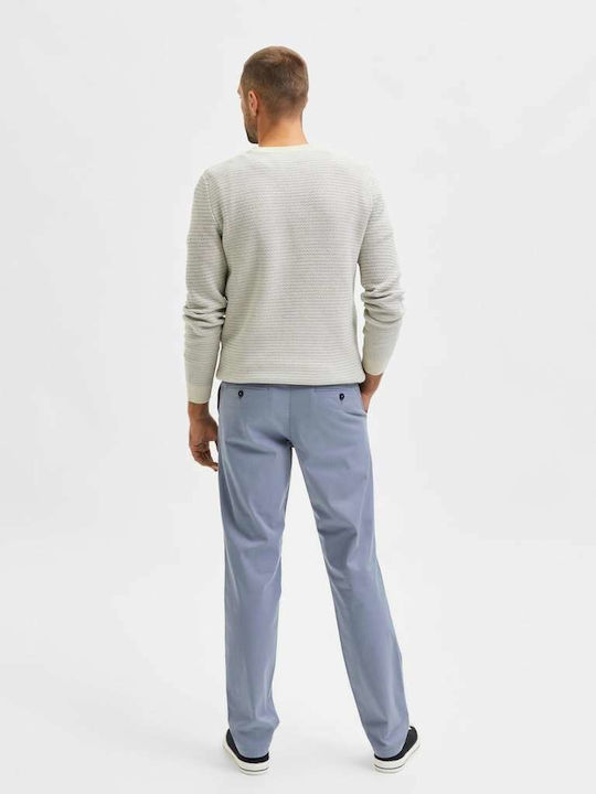 Selected Men's Trousers Chino Elastic in Slim Fit Light Blue