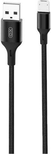 XO NB143 Braided USB 2.0 to micro USB Cable Μαύρο 1m XO-NB143-MICRO-1M-BK 1τμχ