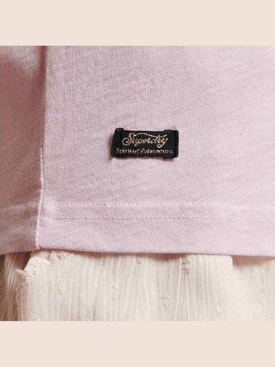 Vintage Logo Narrative Women's Summer Crop Top Cotton Sleeveless Pink