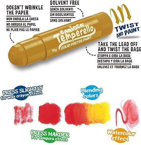 Carioca Temperello Metallic Washable Neon Drawing Markers Thick Set 6pcs