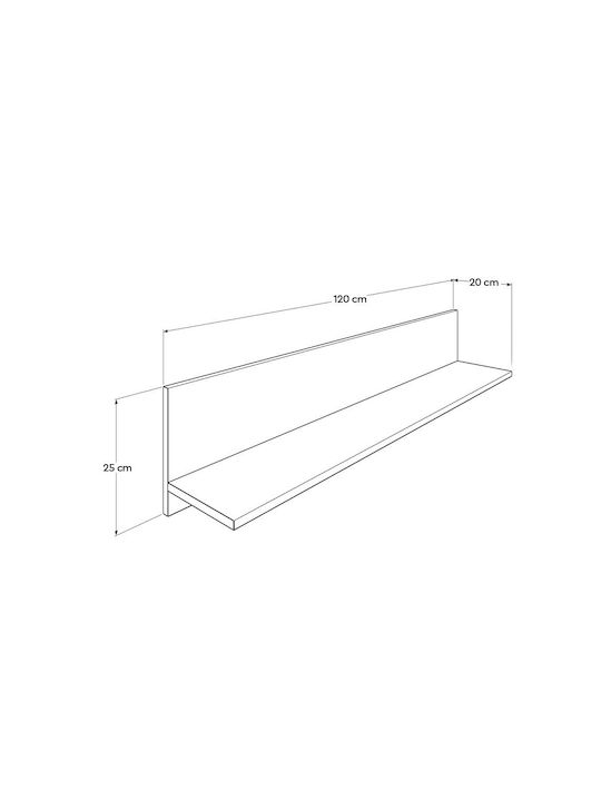 Raft De Perete RAF 11 Alb 120x25x20cm
