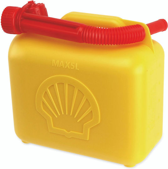 Shell Fuel Can Double Compartment Plastic with Extension Tube 5lt Yellow