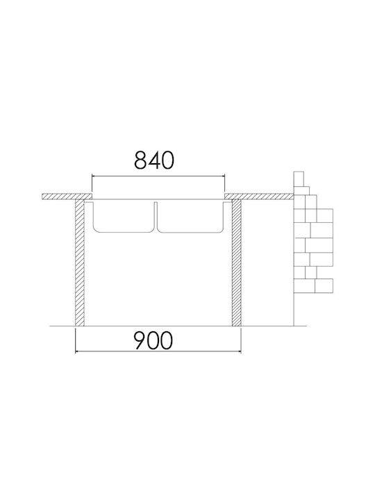 Excel Victoria 720CMS280 Ένθετος Νεροχύτης Αριστερός Inox Σατινέ Μ86xΠ50.5cm Ασημί