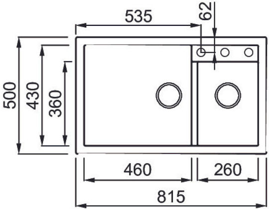 Elleci Quadra 440 Metaltek LMQ44079 Drop-In Мивка Ляв от Синтетичен Гранит Ш81xД50см Алуминий