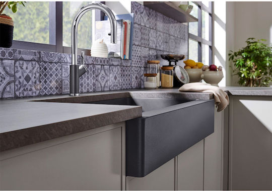 Blanco Vintera XL 9-UF Ένθετος από Συνθετικό Γρανίτη Μ90xΠ51cm Rock Grey