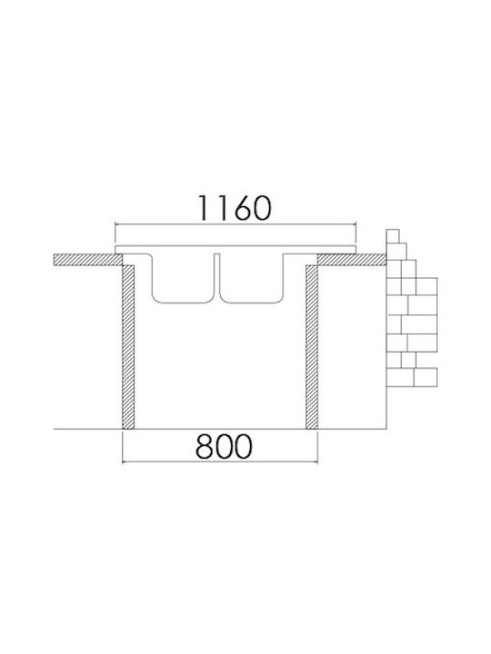 Excel Estia 720CM2000 Ένθετος Νεροχύτης Inox Σατινέ Μ116xΠ50cm Ασημί
