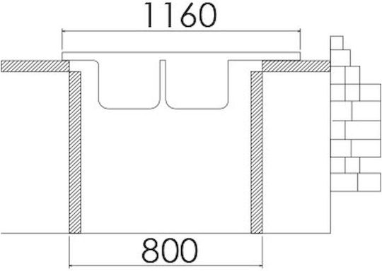 Excel Estia 720CM2000 Ένθετος Νεροχύτης Inox Σατινέ Μ116xΠ50cm Ασημί
