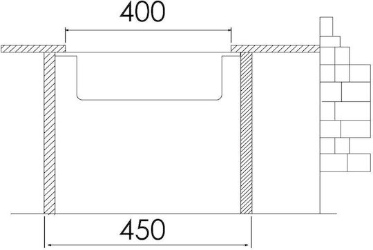 Excel Victoria 720MAS354 Unterbau Spüle Inox Satiniert B44xT44cm Silber