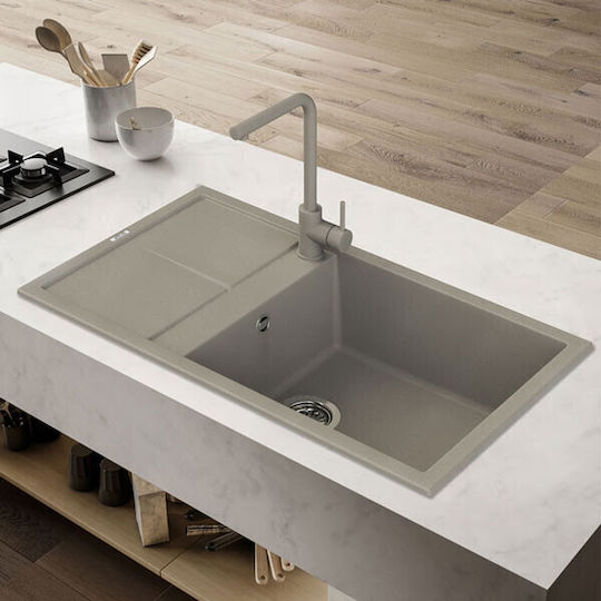 Elleci Easy 310 Granitek LGY31043 Drop-In Chiuvetă din Granit Sintetic L78xW50cm Tortora