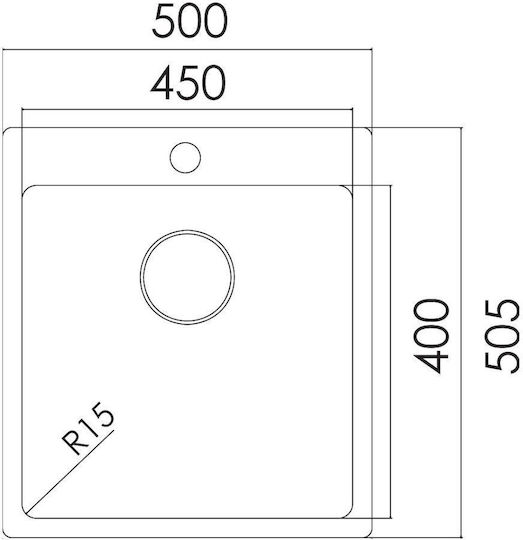 Excel Victoria 720MAS382 Ένθετος Νεροχύτης Inox Σατινέ Μ50xΠ50.5cm Ασημί