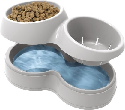 Bama Kunststoff Schalen Futter & Wasser für Hund auf Basis von 2x 27cm in Gelb Farbe