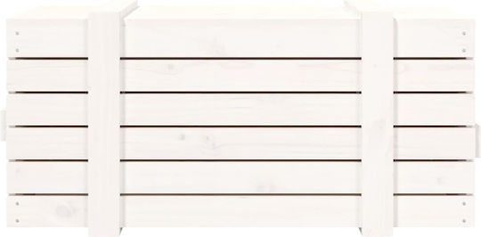 vidaXL Wooden Storage Box with Lid White 91x40.5x42cm