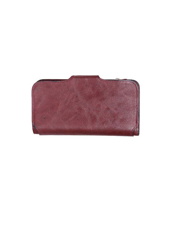 Wallet women's wallet made of leatherette burgundy