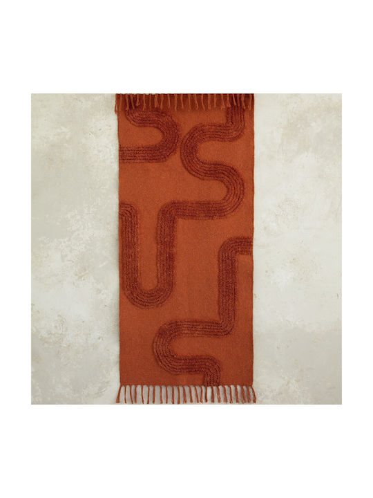 Nima Talia Rug Rectangular Cotton with Fringes Orange