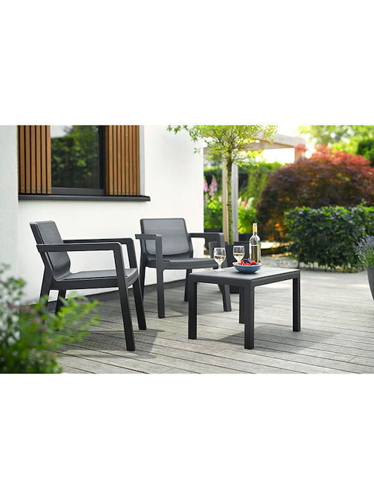 Keter Garten- und Outdoor-Möbelsets Wohnzimmer Typsatz Emily 4 Stück Graphit