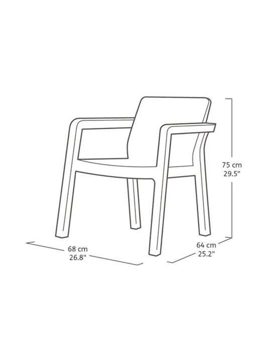 Keter Garten- und Outdoor-Möbelsets Wohnzimmer Typsatz Emily 4 Stück Graphit