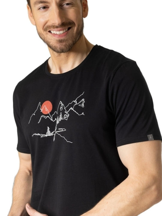 Nikko Landscape T-shirt Μαύρο