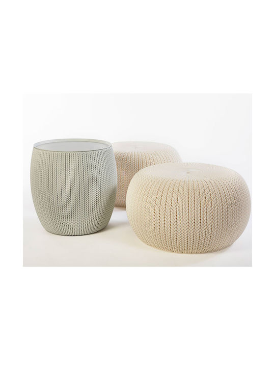 Scaun De Exterior Din Plastic Cosy Bej 56.5x56.5x31.6cm