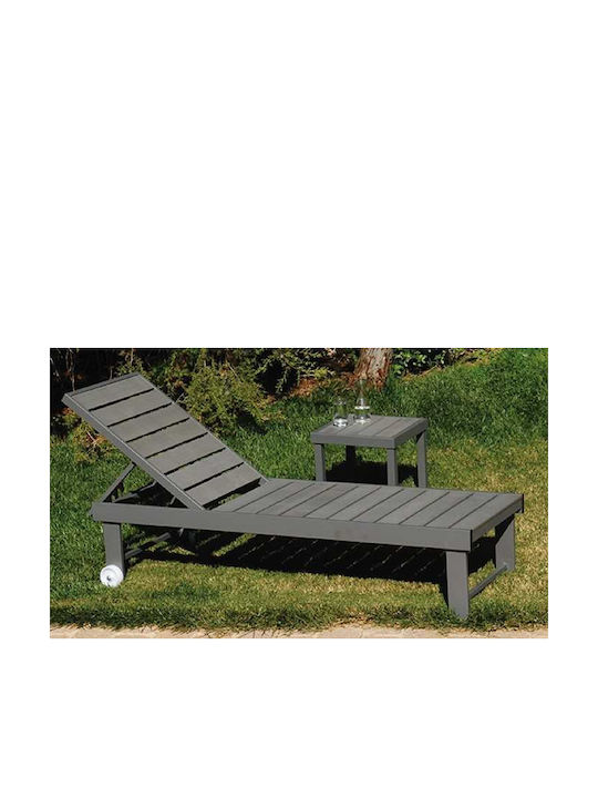 Liegestuhl Aluminium Gray 196x63x38cm.