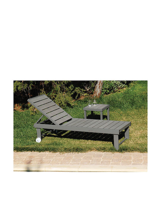 Liegestuhl Aluminium Gray 196x63x38cm.