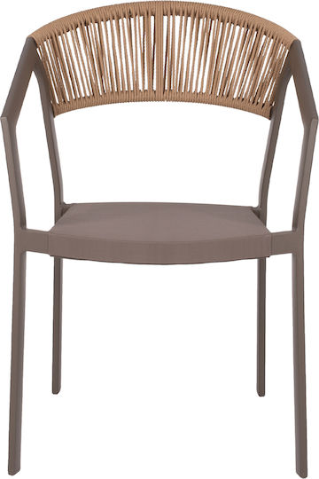 Scaun De Exterior Din Aluminiu Miri Șampanie 45x63x82cm