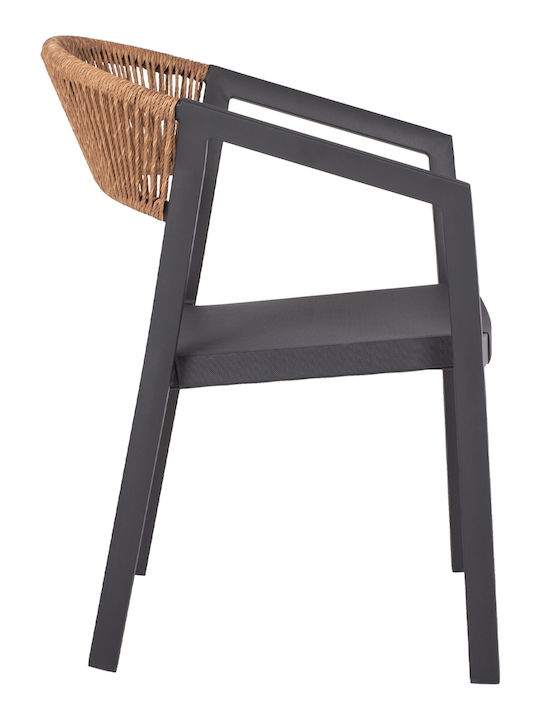 Gartenstühle Aluminium Miri Anthrazit 45x63x82cm