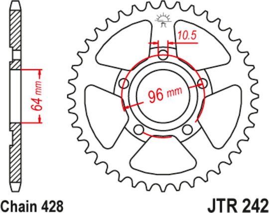 JT Sprockets Rear Sprocket 53 Teeth for Honda XL 125
