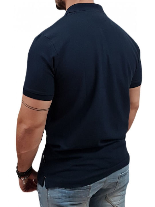 Rebase Men's Short Sleeve Blouse Polo Navy Blue