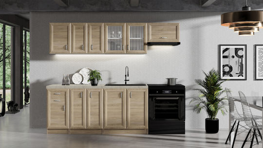 Classic 240 Set Dulapuri de Bucătărie Suspendate & de Podea Sonoma 240x60x210buc Classic 240 Set Dulapuri de Bucătărie Suspendate & de Podea Sonoma 240x60x210buc