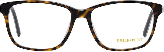Emilio Pucci Damen Acetat Brillengestell Braun Schildpatt EP5032 056