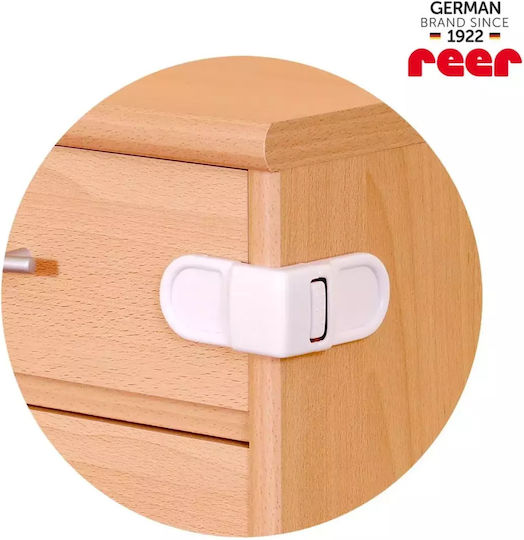 Reer Cabinet & Drawer Lock with Sticker made of Plastic in White Color 1pcs