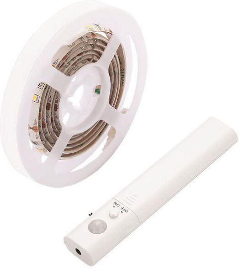 Eurolamp Waterproof LED Strip USB 5V Warm White Light 1m Type SMD2835 with Motion Sensor & Power Supply