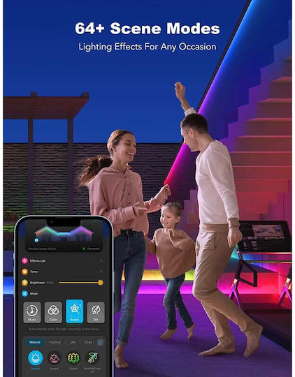 Govee Водоустойчива LED Лента Phantasy 24V RGB Светлина 10м с Захранване
