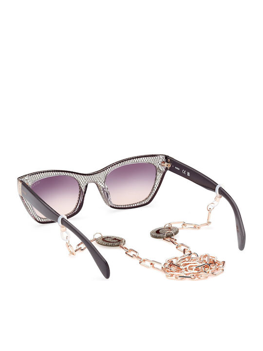 Guess Women’s Sunglasses with Silver Horn-Rimmed Frame and Grey Lens GU7873 25B