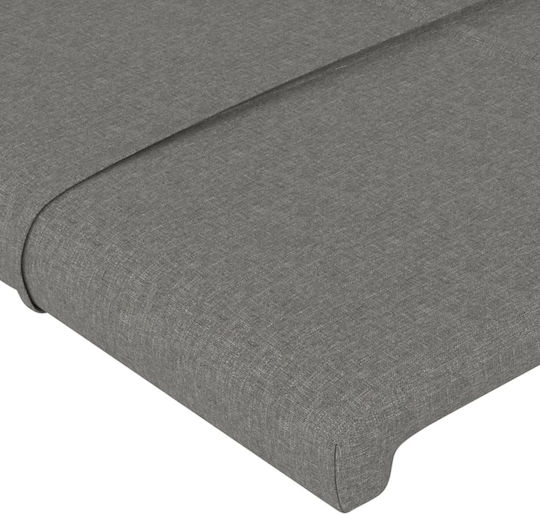 vidaXL Tăblie de Pat cu LED din Țesătură Gri Închis 103x88 cm