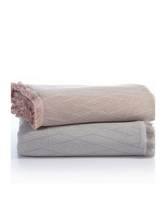 Nef-Nef Homeware Colton Ριχτάρι Τριθέσιου Καναπέ Ζακάρ 170x300εκ. Pink