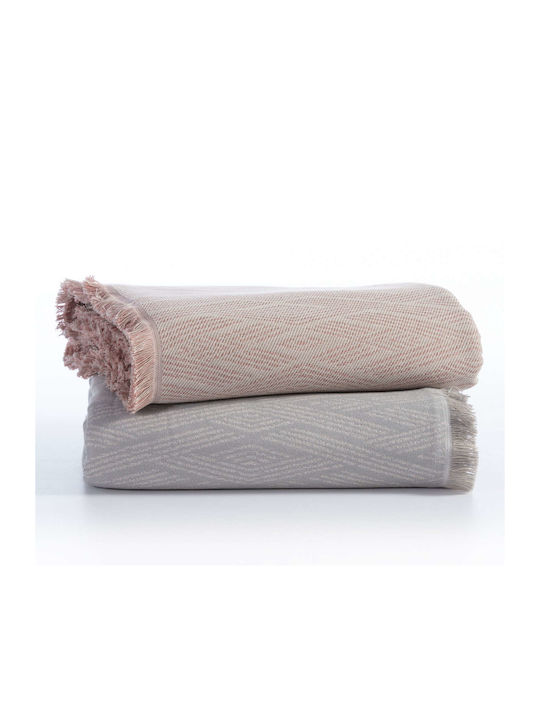 Nef-Nef Homeware Colton Ριχτάρι Τριθέσιου Καναπέ Ζακάρ 170x300εκ. Pink