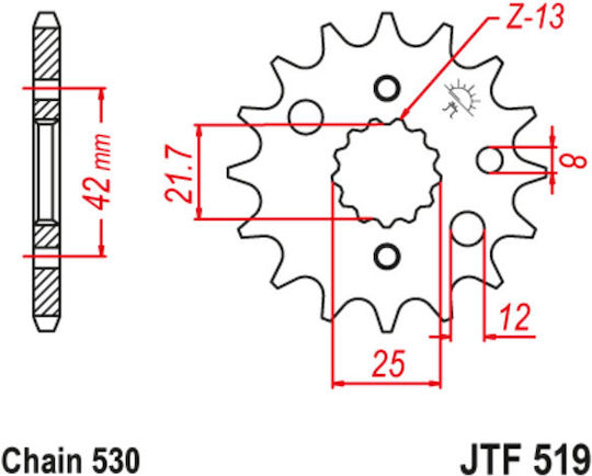 JT Sprockets Vorderes Ritzel 16 Zähne für Kawasaki ZX-9R Ninja