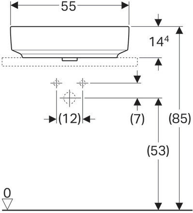 Geberit VariForm Deasupra Blatului Chiuvetă Porțelan 55x40x11cm Alb