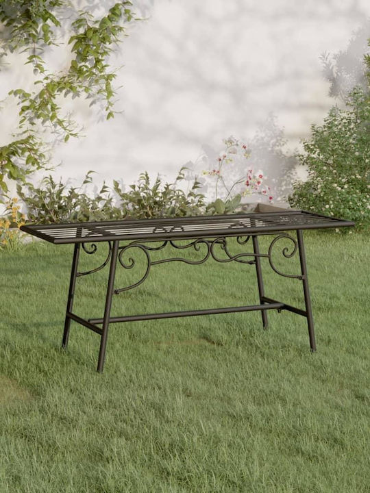 Bench Outdoor Metal Black 110x38x46cm Bench Outdoor Metal Black 110x38x46cm
