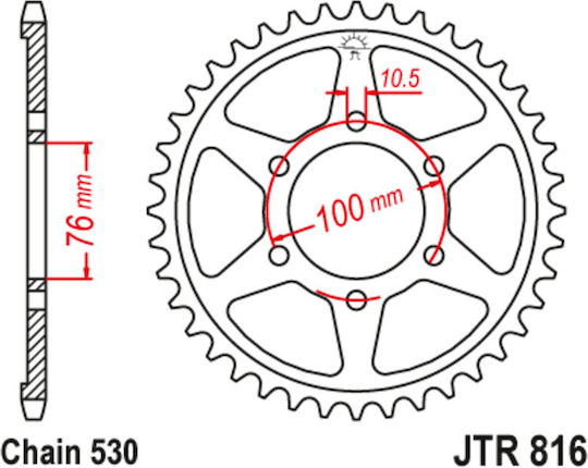 JT Sprockets Γρανάζι Πίσω 48 Δοντιών για Suzuki GSF 1200 Bandit