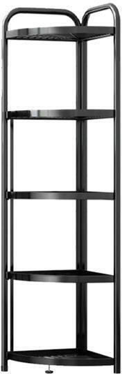 Next 18873-09-2 Corner Floor Bathroom Shelf Metallic with 5 Shelves 35x38x156cm Black
