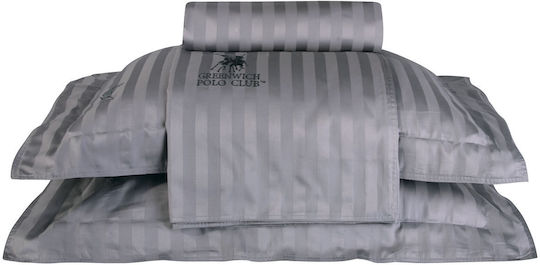 Greenwich Polo Club Duvet Cover Set Cotton Satin Queen with 2 Pillowcases 220x240 2152 Charcoal