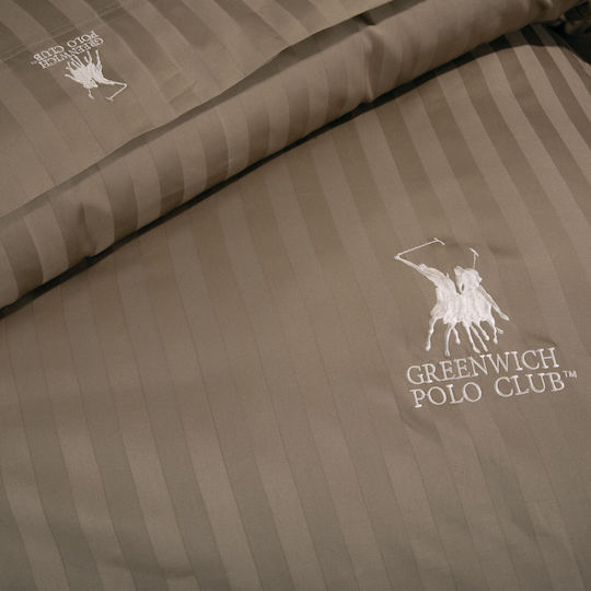 Greenwich Polo Club Σετ Παπλωματοθήκη Βαμβακοσατέν Υπέρδιπλη με 2 Μαξιλαροθήκες 220x240cm 2156 Χακί