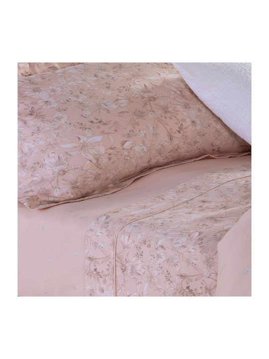 Nef-Nef Homeware Duvet Cover Set Cotton Queen with 2 Pillowcases 240x230 Amanda Peach