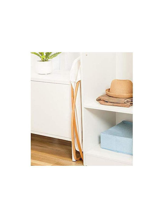Next Bamboo Collapsible Laundry Basket with Cap 40x36x70cm White